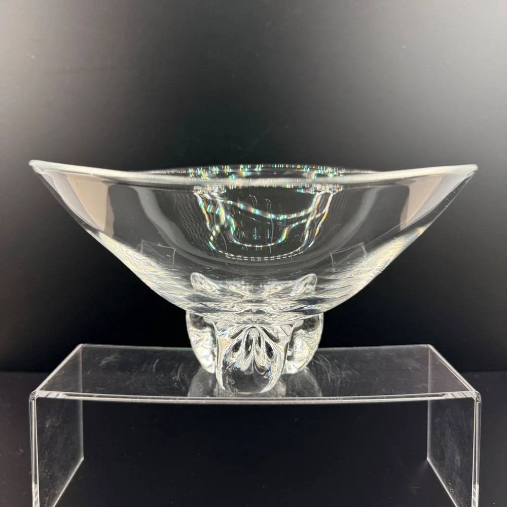 Steuben Trillium Crystal Console Bowl Donald Pollard #8089